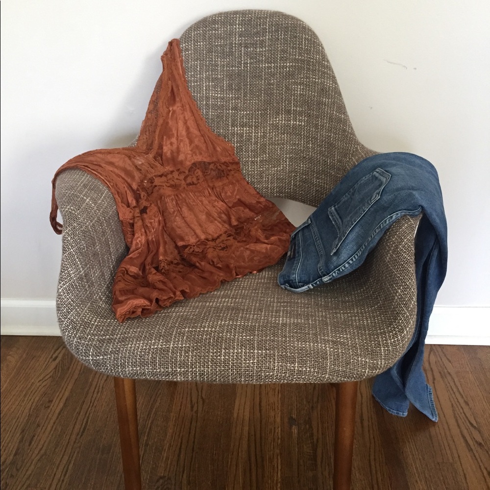 Free People lace trim tank top